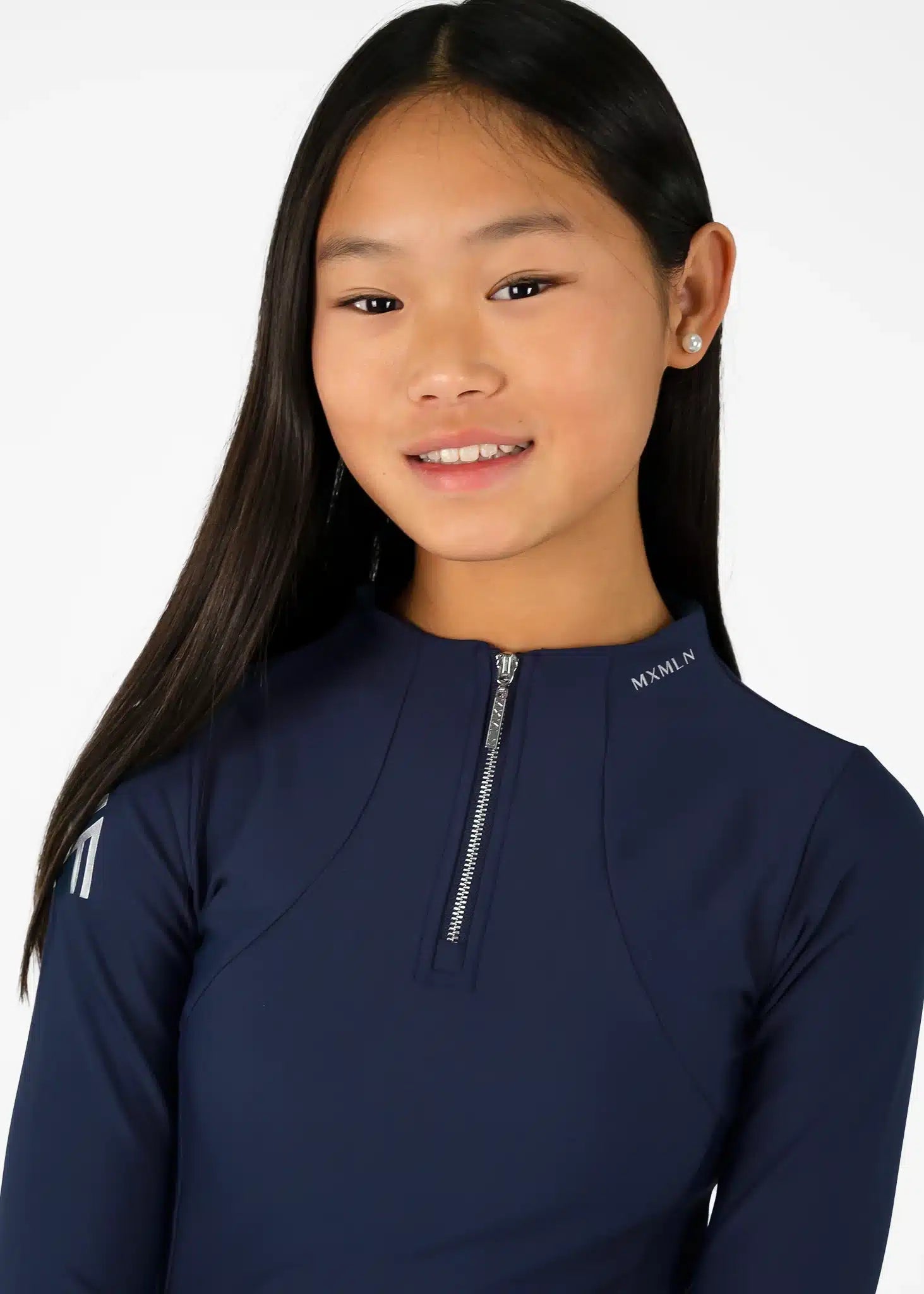 Maximilian Equestrian YR Long Sleeve Base Layer (Navy) by Maximilian Equestrian at  Try a Bit