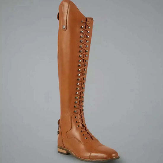 Premier Equine Maurizia Ladies Lace Front Tall Leather Riding Boot by Premier Equine at  Try a Bit