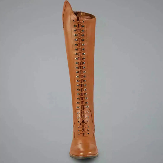 Premier Equine Maurizia Ladies Lace Front Tall Leather Riding Boot by Premier Equine at  Try a Bit