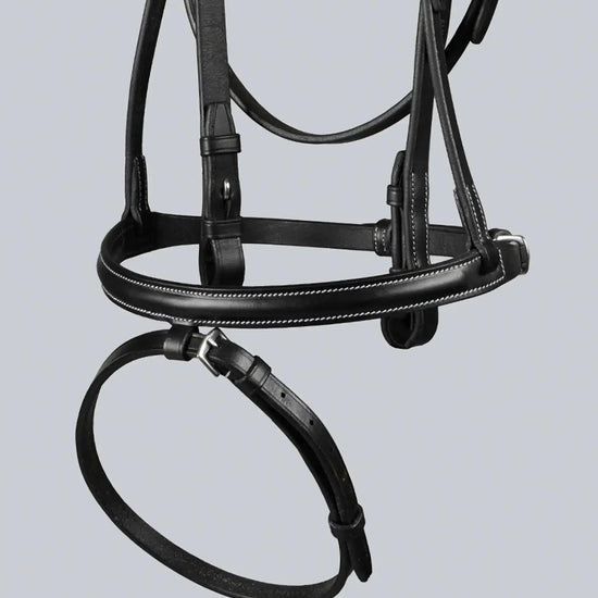 Raised Jumping Bridle with Flash Noseband Dark Havana by Premier Equine Int. Ltd. at  Try A Bit