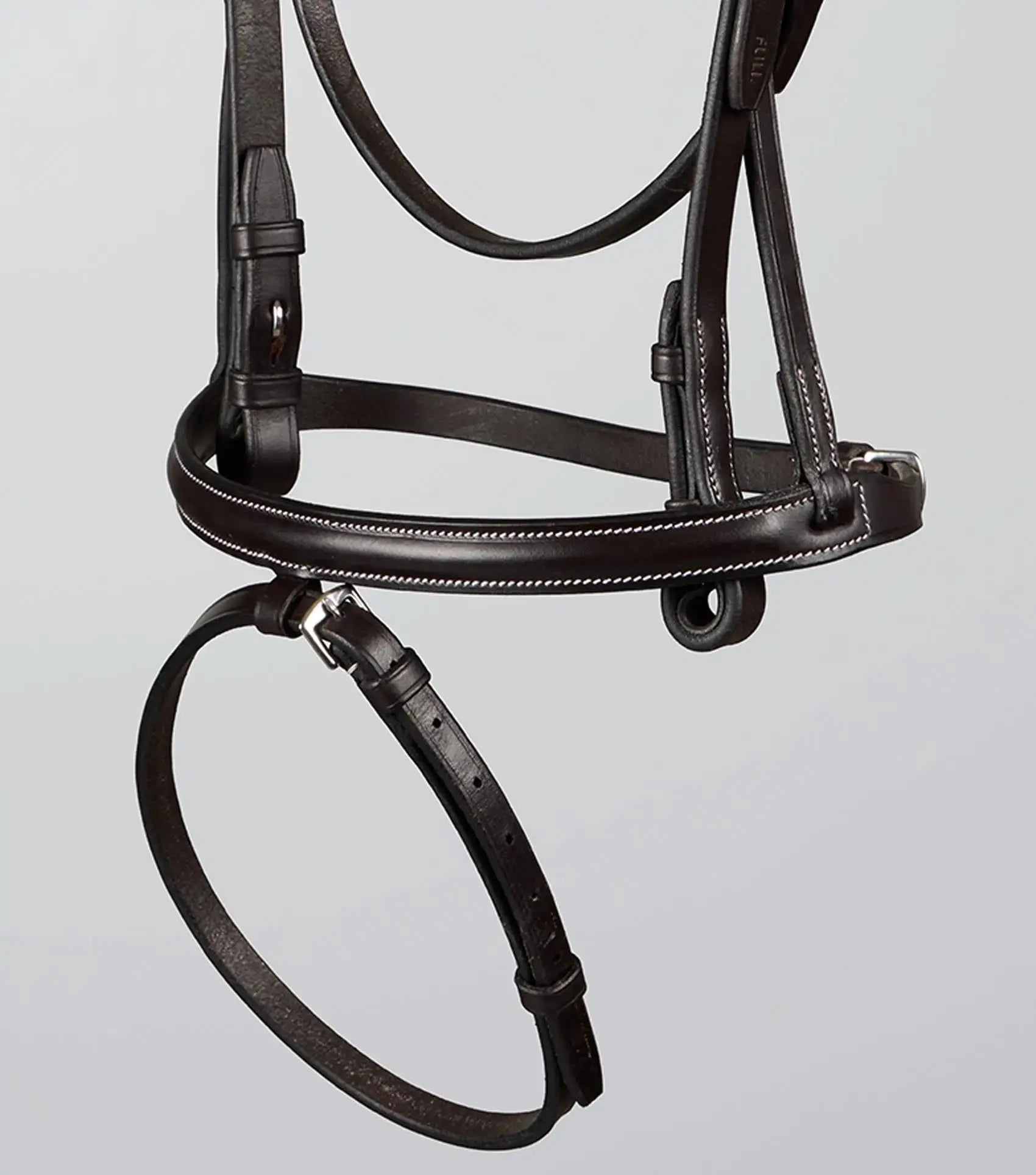 Raised Jumping Bridle with Flash Noseband Dark Havana by Premier Equine Int. Ltd. at  Try A Bit