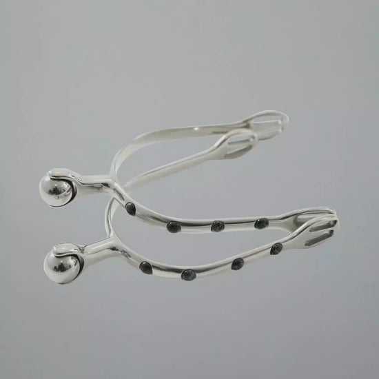 Premier Equine Roller Ball Spurs with Natural Stone - Black by Premier Equine at  Try a Bit