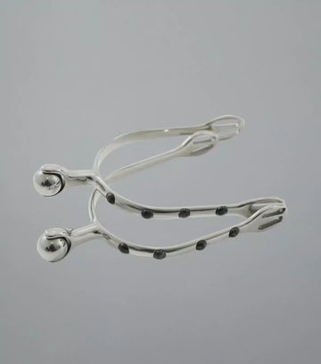 Premier Equine Roller Ball Spurs with Natural Stone - Black by Premier Equine at  Try a Bit