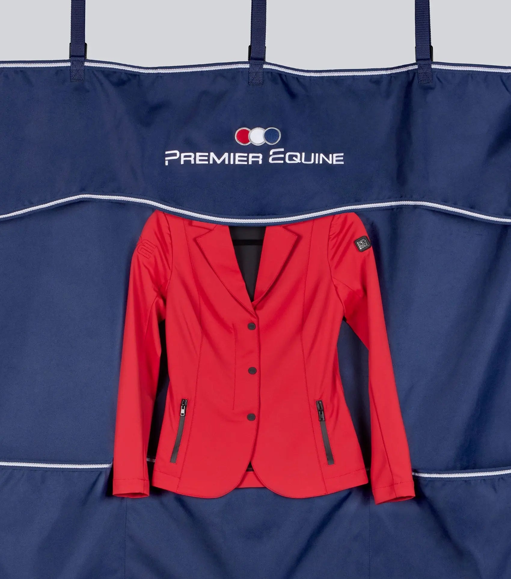 PE Team Stable Drape Navy by Premier Equine Int. Ltd. at  Try A Bit