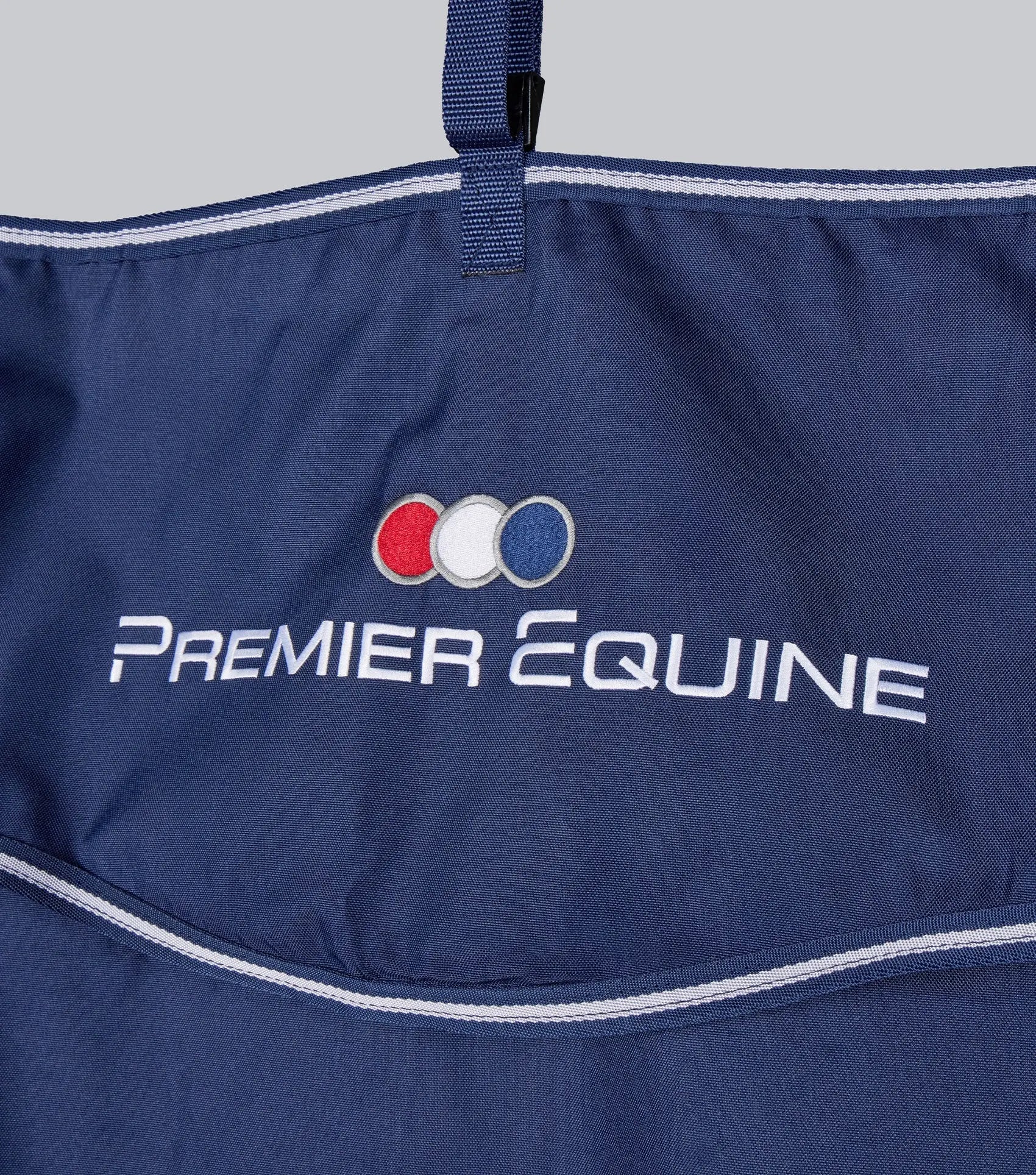 PE Team Stable Drape Navy by Premier Equine Int. Ltd. at  Try A Bit