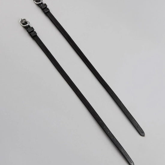 Spur Straps 4/8" European Leather Black by Premier Equine Int. Ltd. at  Try A Bit