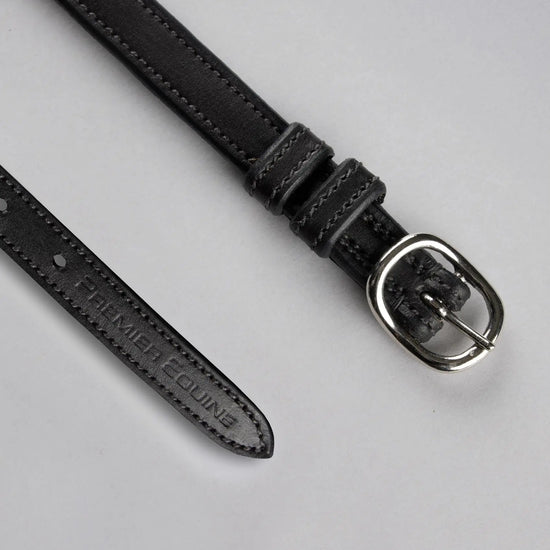 Spur Straps 4/8" European Leather Black by Premier Equine Int. Ltd. at  Try A Bit