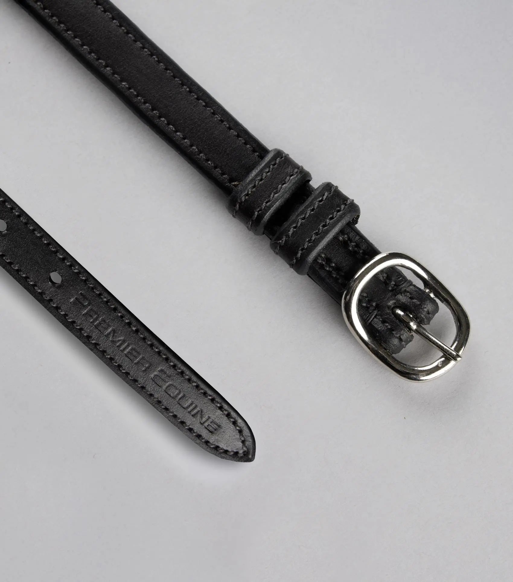 Spur Straps 4/8" European Leather Black by Premier Equine Int. Ltd. at  Try A Bit