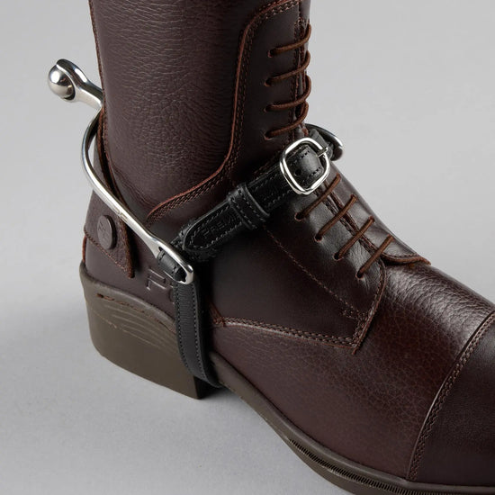 Spur Straps 4/8" European Leather Black