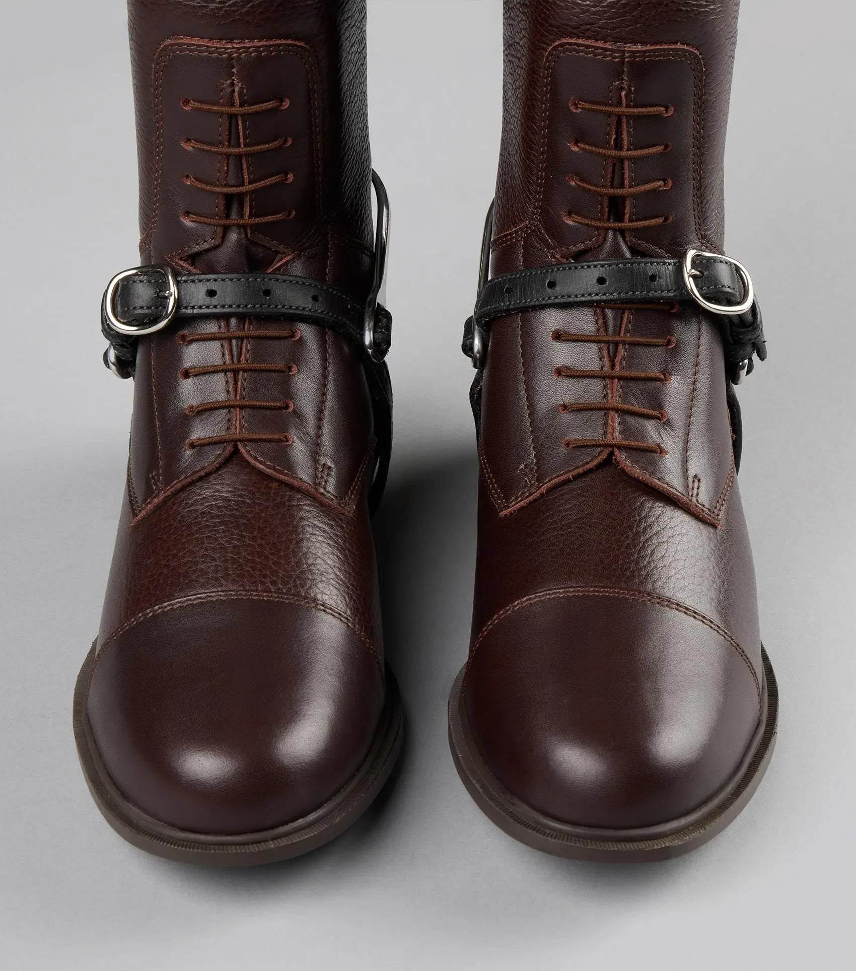 Spur Straps 4/8" European Leather Black
