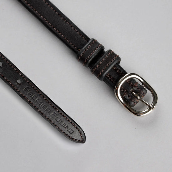 Spur Straps 4/8" European Leather Dark Havana by Premier Equine Int. Ltd. at  Try A Bit