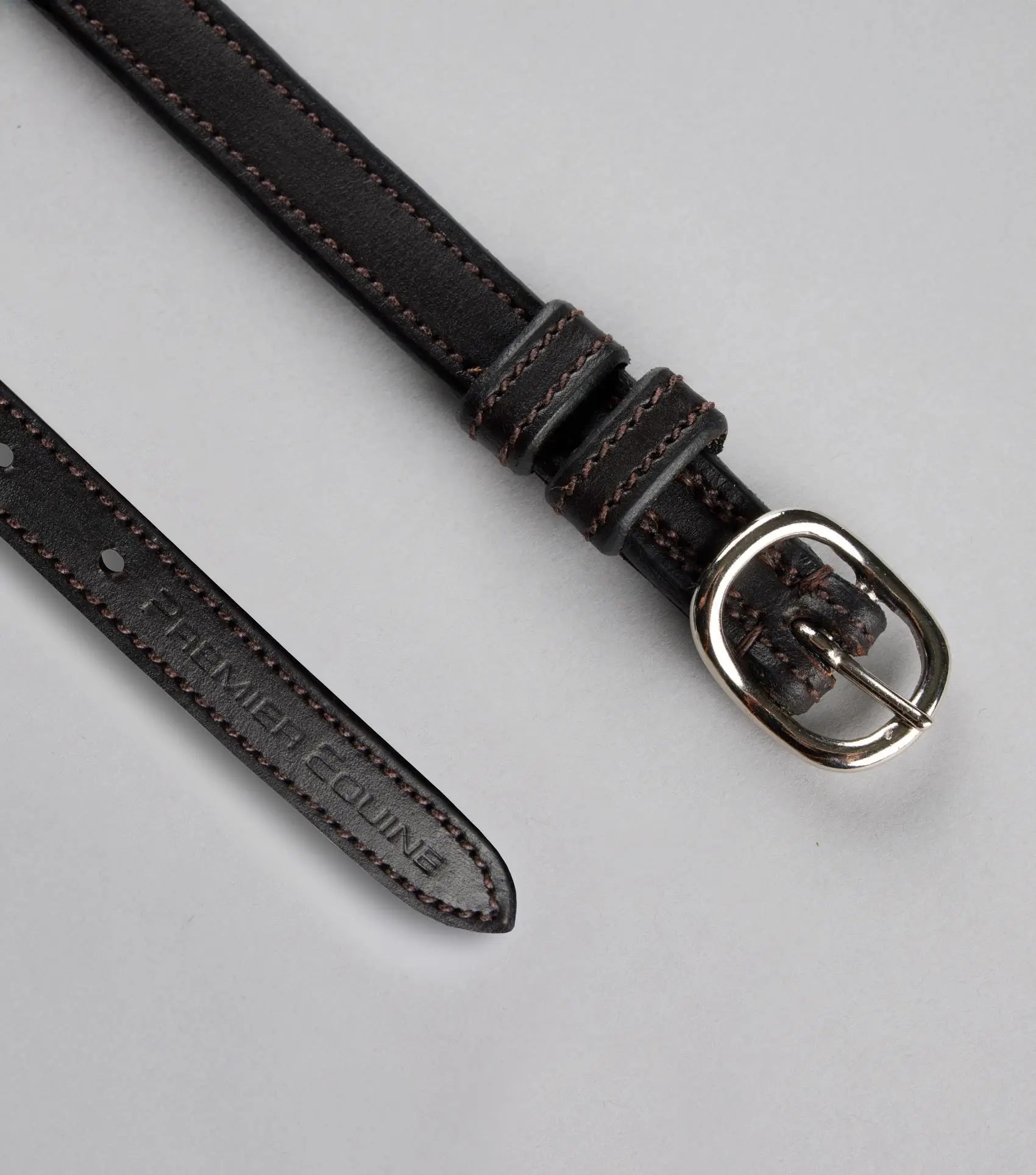 Spur Straps 4/8" European Leather Dark Havana by Premier Equine Int. Ltd. at  Try A Bit