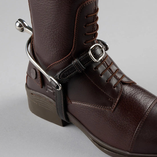 Spur Straps 4/8" European Leather Dark Havana by Premier Equine Int. Ltd. at  Try A Bit