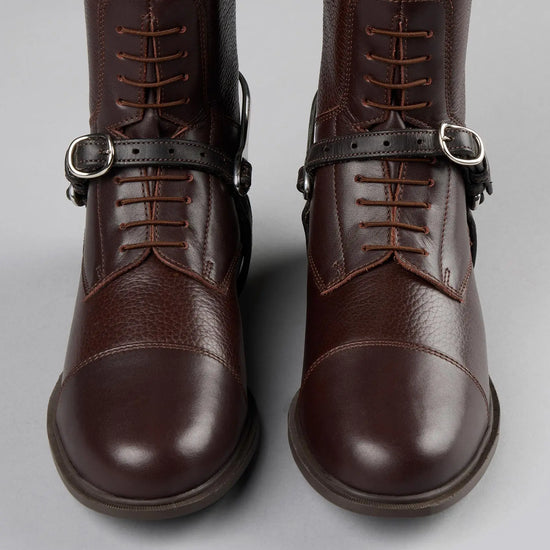 Spur Straps 4/8" European Leather Dark Havana by Premier Equine Int. Ltd. at  Try A Bit