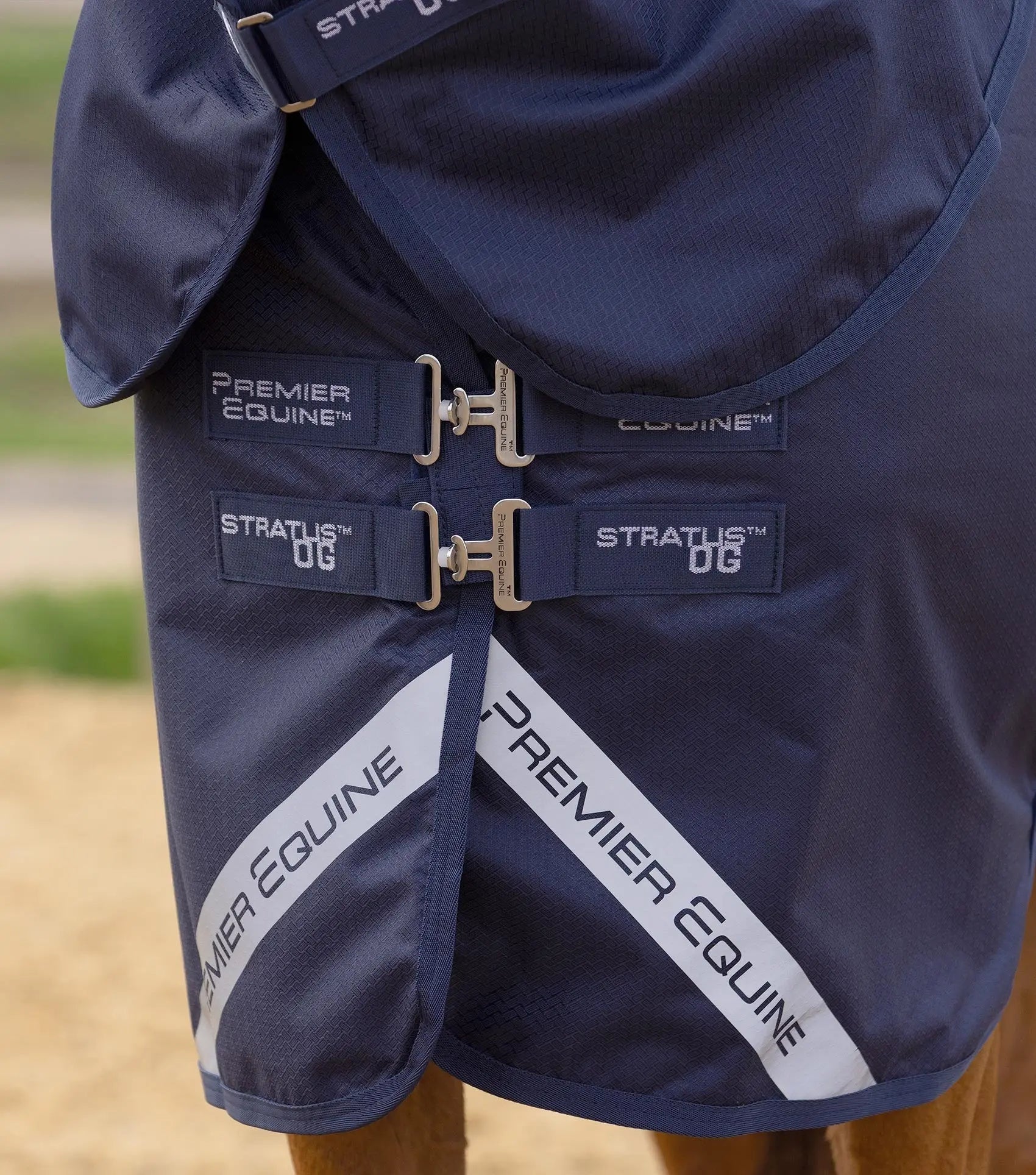 Stratus 600D Series 0g Turnout Rug with Classic Neck Cover Navy by Premier Equine Int. Ltd. at  Try A Bit