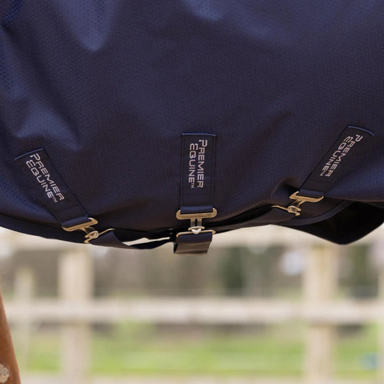 Stratus 600D Series 0g Turnout Rug with Classic Neck Cover Navy by Premier Equine Int. Ltd. at  Try A Bit