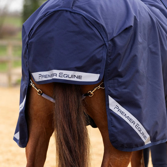 Stratus 600D Series 0g Turnout Rug with Classic Neck Cover Navy by Premier Equine Int. Ltd. at  Try A Bit