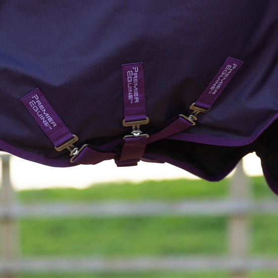 Stratus 600D Series 0g Turnout Rug with Classic Neck Cover Purple by Premier Equine Int. Ltd. at  Try A Bit