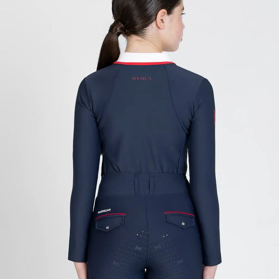 Maximilian Equestrian YR Concept Long Sleeve Polo Shirt (Navy) by Maximilian Equestrian at  Try a Bit