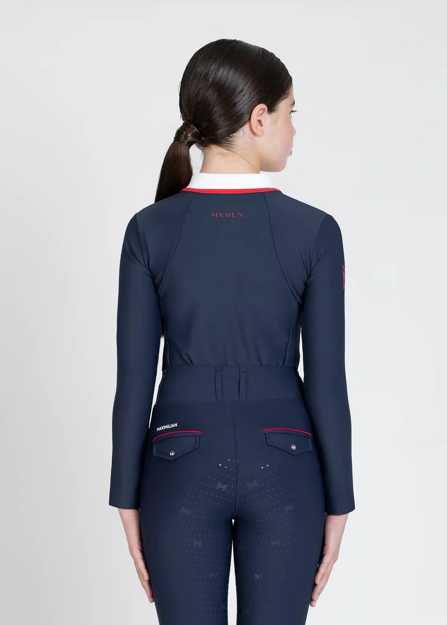 Maximilian Equestrian YR Concept Long Sleeve Polo Shirt (Navy) by Maximilian Equestrian at  Try a Bit