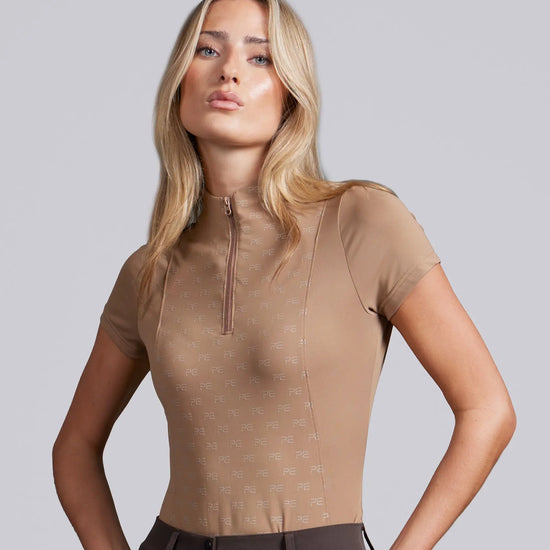 Valerius Womens Short Sleeve Top Latte by Premier Equine Int. Ltd. at  Try A Bit