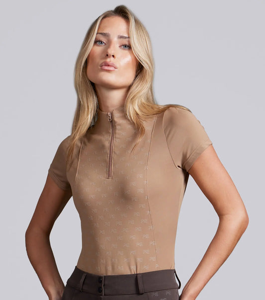 Valerius Womens Short Sleeve Top Latte by Premier Equine Int. Ltd. at  Try A Bit