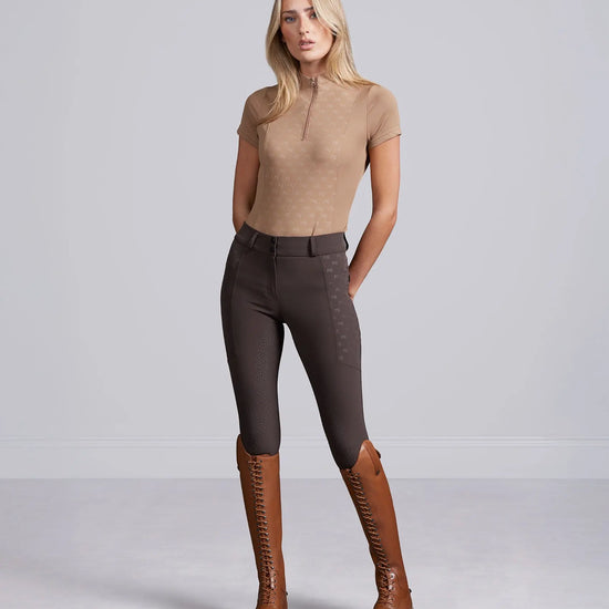 Valerius Womens Short Sleeve Top Latte by Premier Equine Int. Ltd. at  Try A Bit