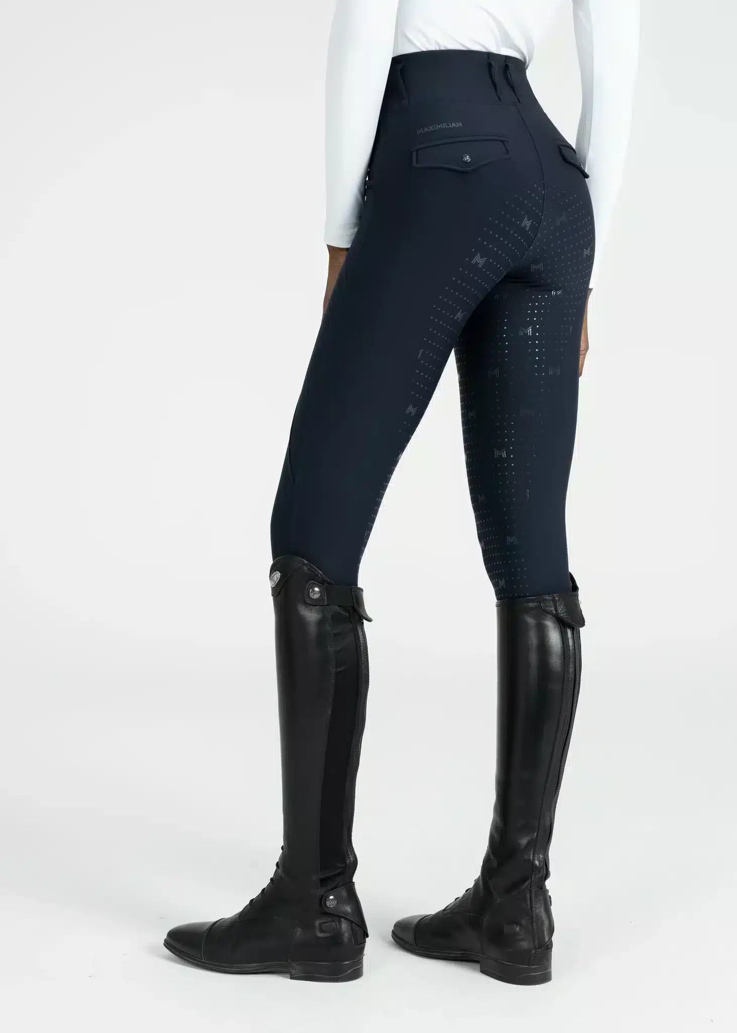 Maximilian Equestrian Pro Riding Leggings Atlantic by Maximilian Equestrian at  Try a Bit