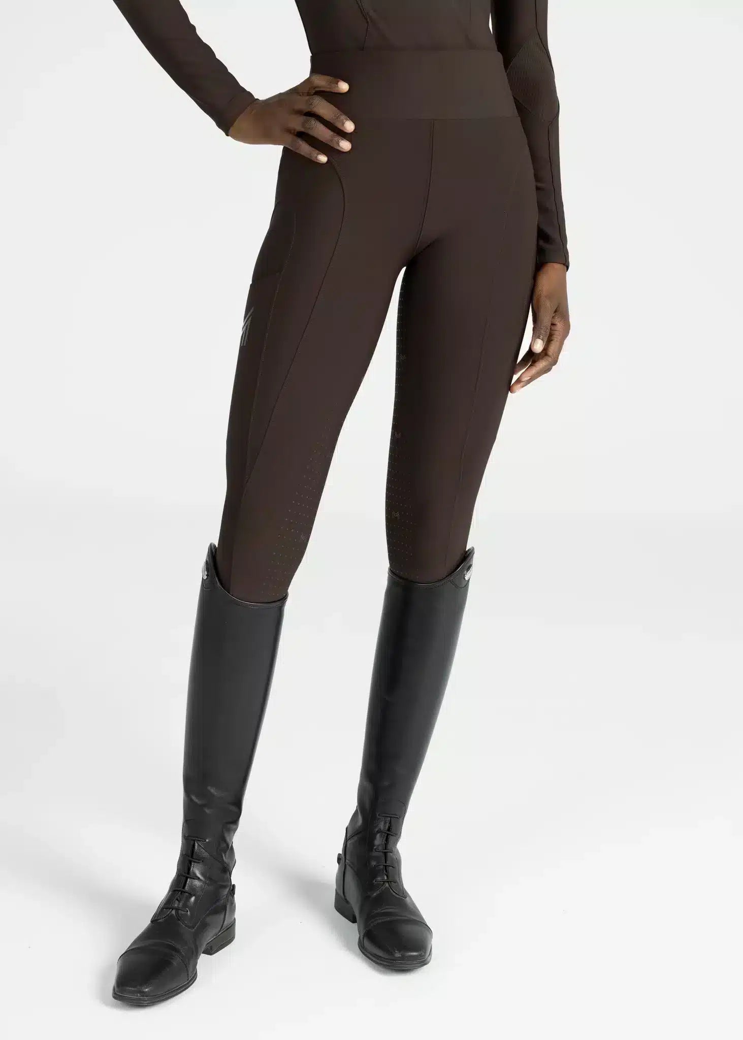 Maximilian Equestrian Outline Riding Leggings Chocolate by Maximilian Equestrian at  Try a Bit