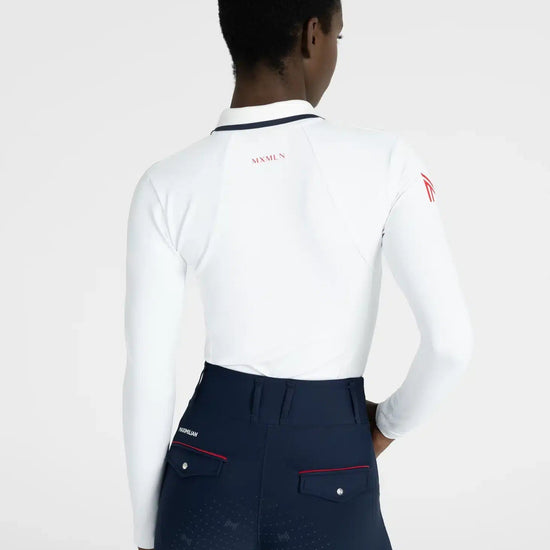 Maximilian Equestrian Concept Long Sleeve Polo Shirt (White) by Maximilian Equestrian at  Try a Bit