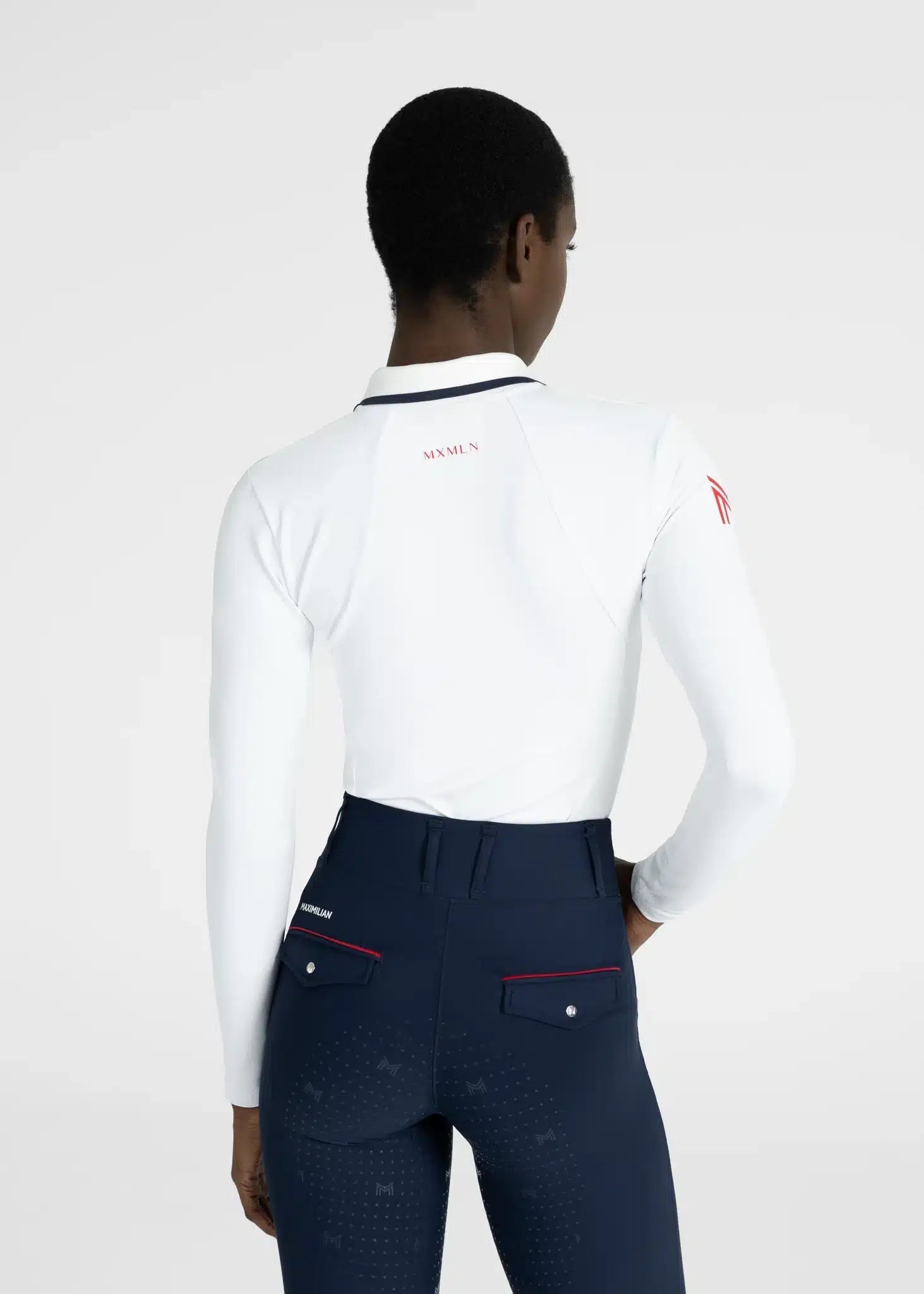 Maximilian Equestrian Concept Long Sleeve Polo Shirt (White) by Maximilian Equestrian at  Try a Bit