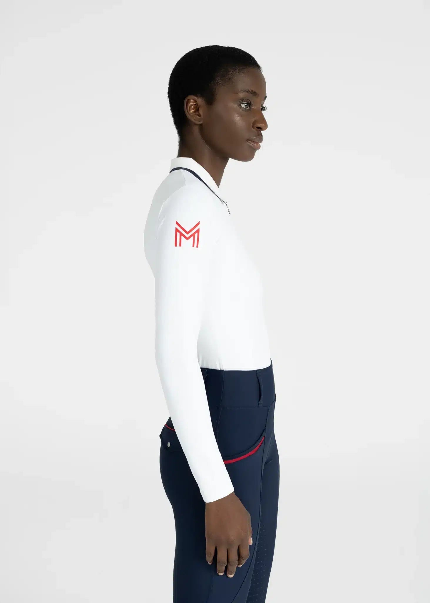 Maximilian Equestrian Concept Long Sleeve Polo Shirt (White) by Maximilian Equestrian at  Try a Bit