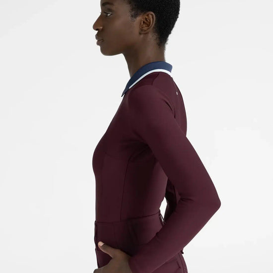 Maximilian Equestrian Concept Long Sleeve Polo Shirt (Burgundy) by Maximilian Equestrian at  Try a Bit