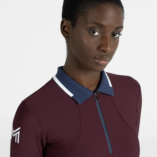 Maximilian Equestrian Concept Long Sleeve Polo Shirt (Burgundy) by Maximilian Equestrian at  Try a Bit