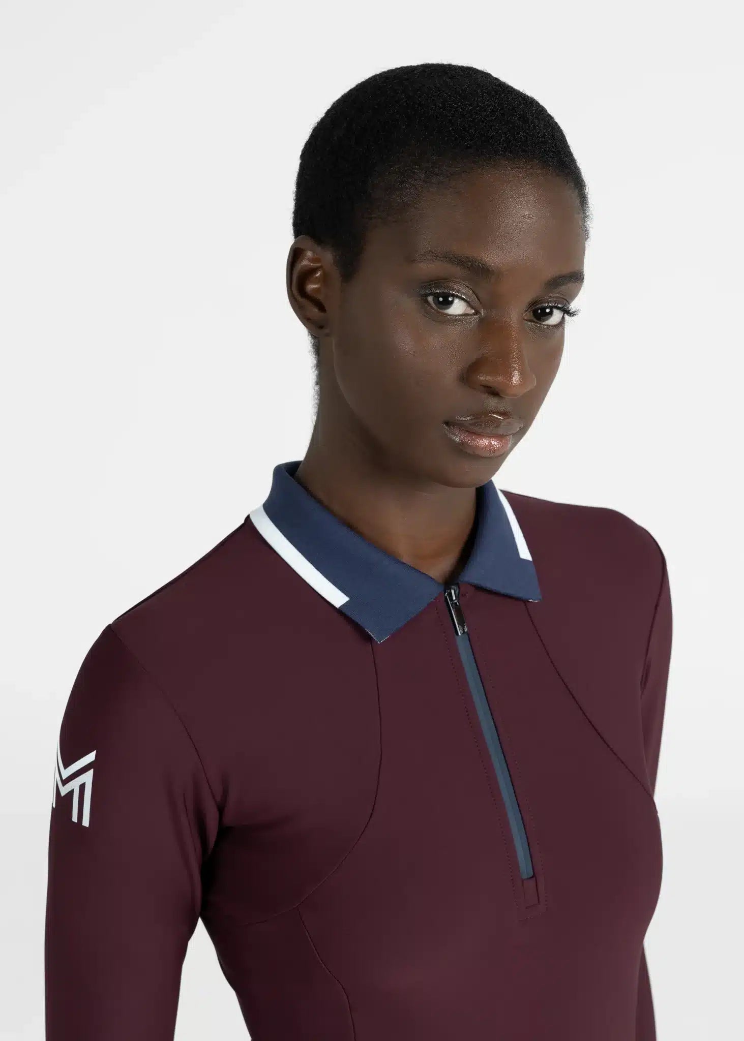 Maximilian Equestrian Concept Long Sleeve Polo Shirt (Burgundy) by Maximilian Equestrian at  Try a Bit