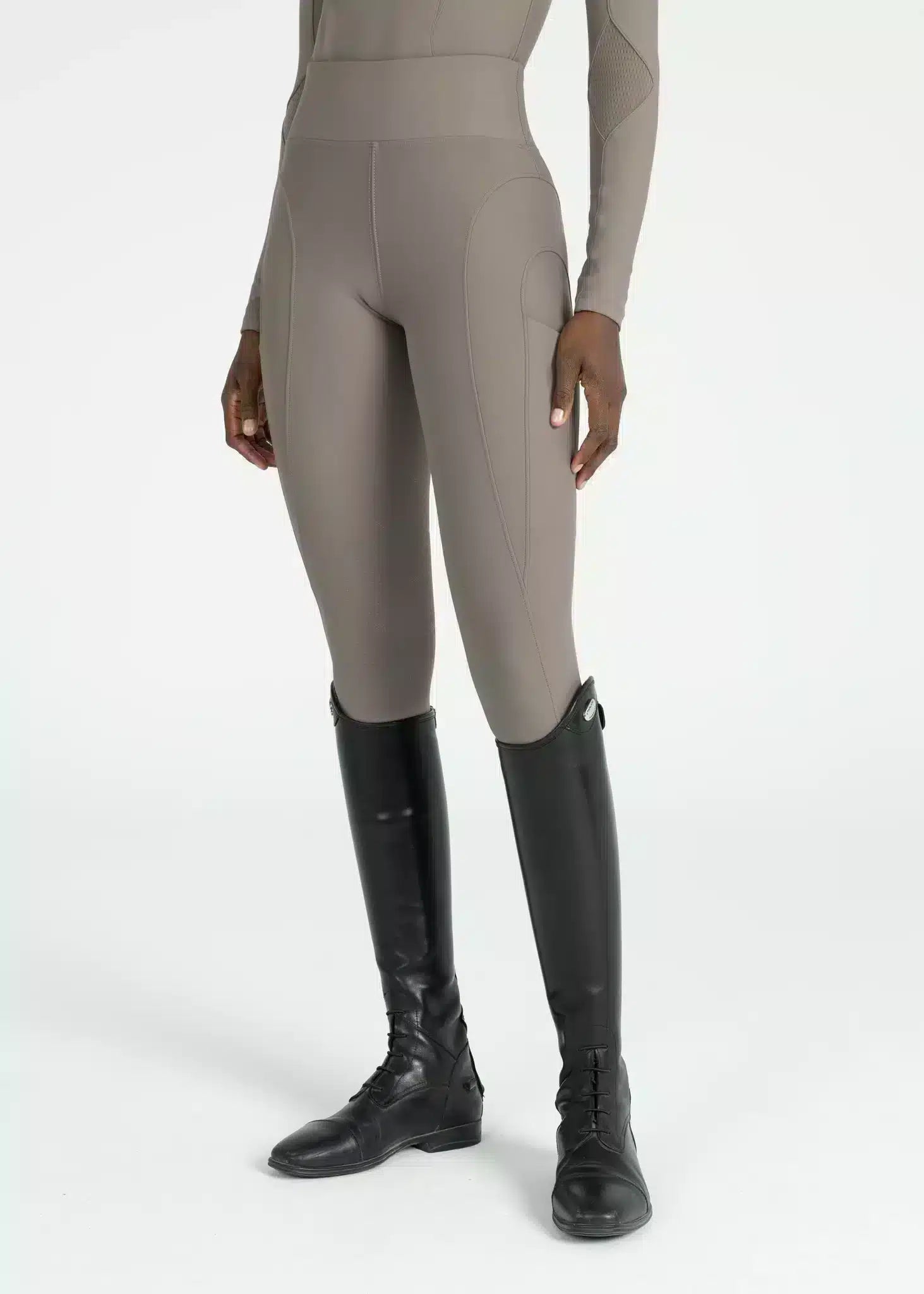 Maximilian Equestrian Outline Riding Leggings Taupe by Maximilian Equestrian at  Try a Bit
