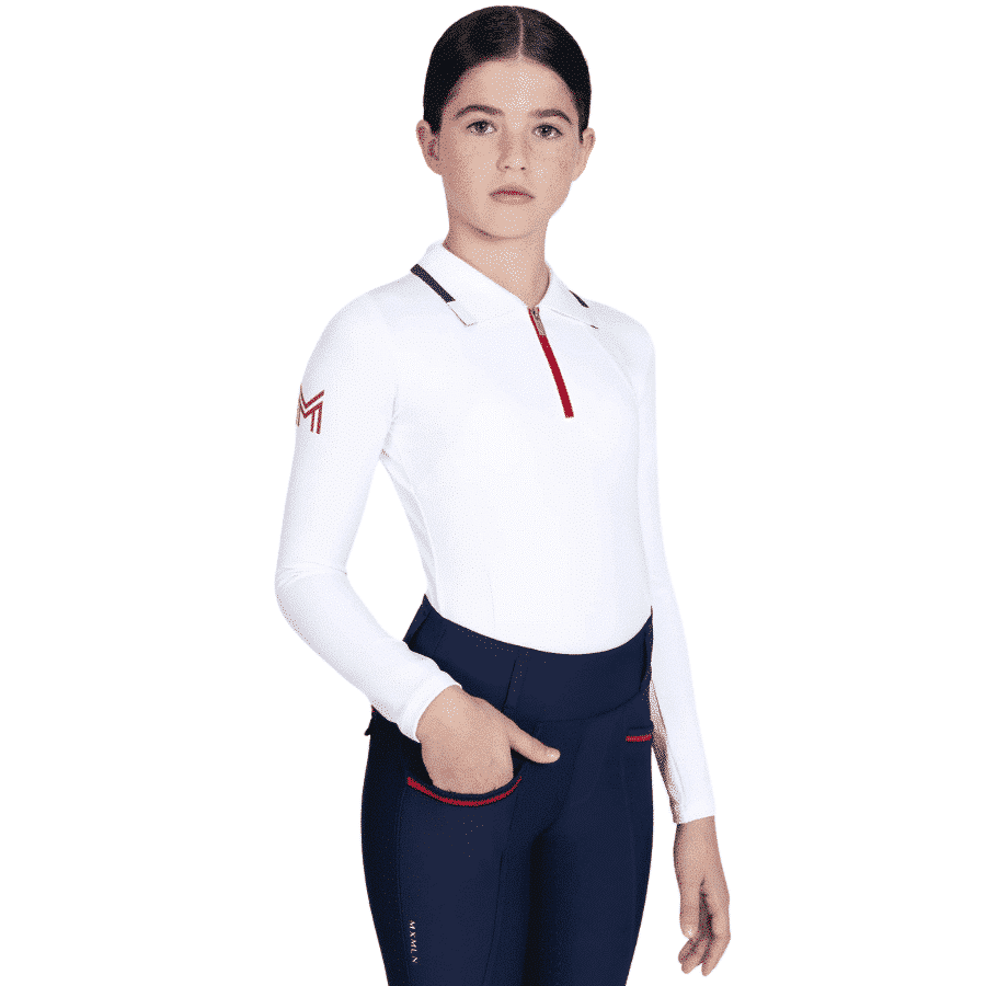 Maximilian Equestrian YR Concept Long Sleeve Polo Shirt (White) by Maximilian Equestrian at  Try a Bit
