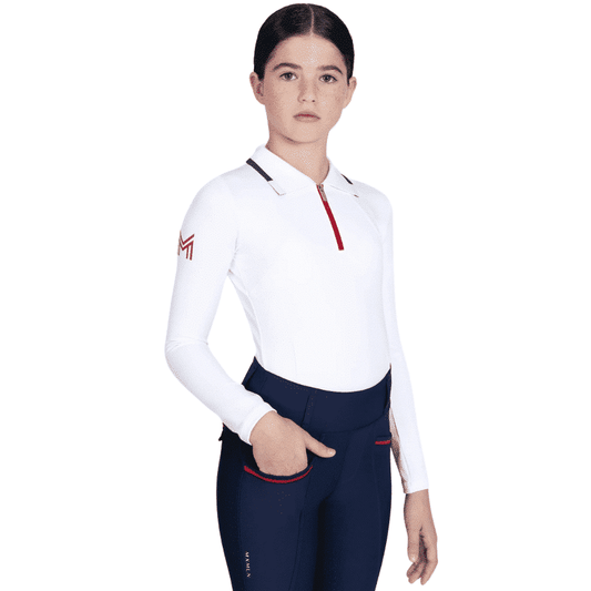 Maximilian Equestrian YR Concept Long Sleeve Polo Shirt (White) by Maximilian Equestrian at  Try a Bit