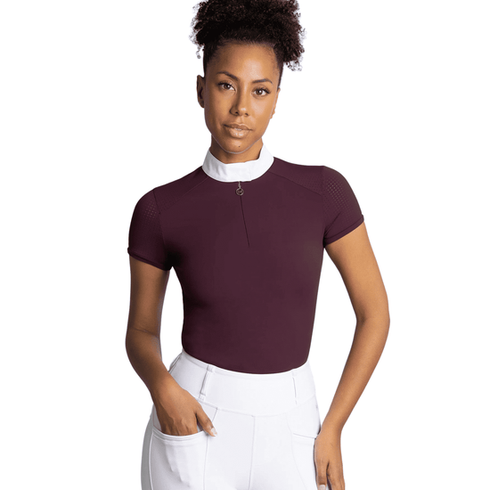 Maximilian Equestrian Air Short Sleeve Show Shirt Burgundy by Maximilian Equestrian at  Try a Bit