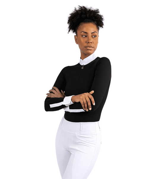 Maximilian Equestrian Air Long Sleeve Show Shirt Black by Maximilian Equestrian at  Try a Bit