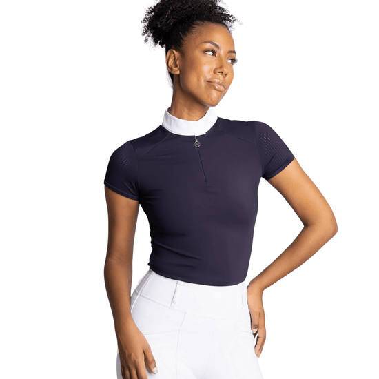 Maximilian Equestrian Air Short Sleeve Show Shirt Navy by Maximilian Equestrian at  Try a Bit
