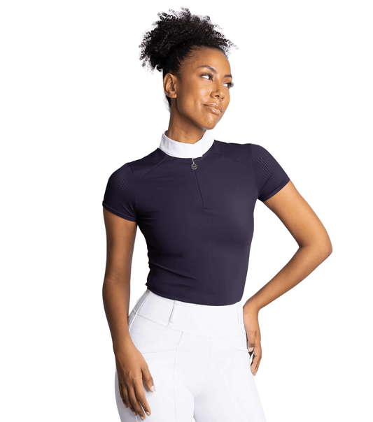 Maximilian Equestrian Air Short Sleeve Show Shirt Navy by Maximilian Equestrian at  Try a Bit
