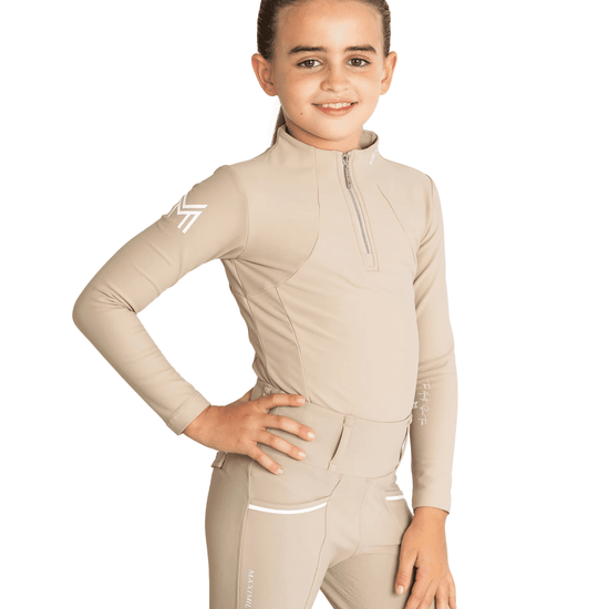 Maximilian Equestrian YR Long Sleeve Base Layer (Beige) by Maximilian Equestrian at  Try a Bit