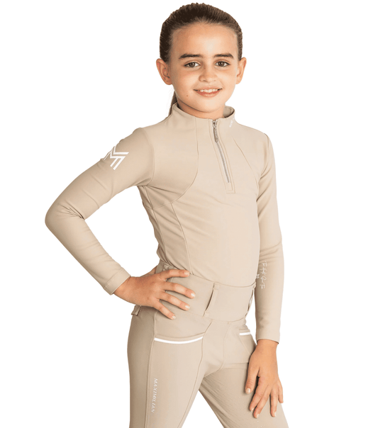 Maximilian Equestrian YR Long Sleeve Base Layer (Beige) by Maximilian Equestrian at  Try a Bit