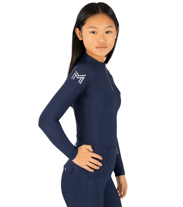 Maximilian Equestrian YR Long Sleeve Base Layer (Navy) by Maximilian Equestrian at  Try a Bit