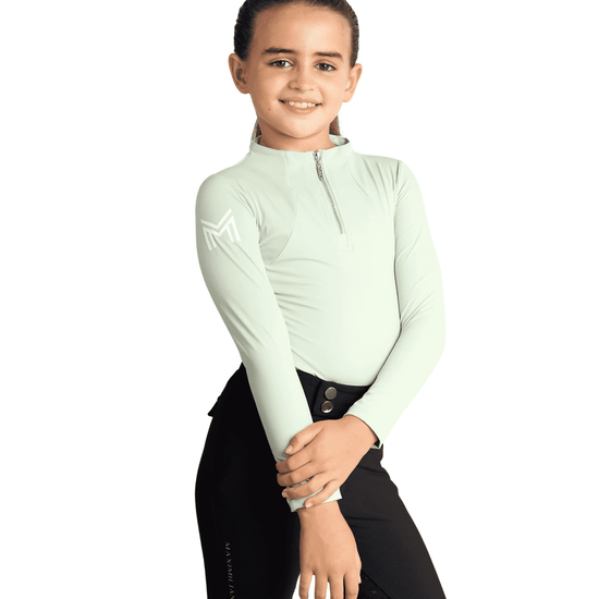Maximilian Equestrian YR Long Sleeve Base Layer (Sage Green) by Maximilian Equestrian at  Try a Bit