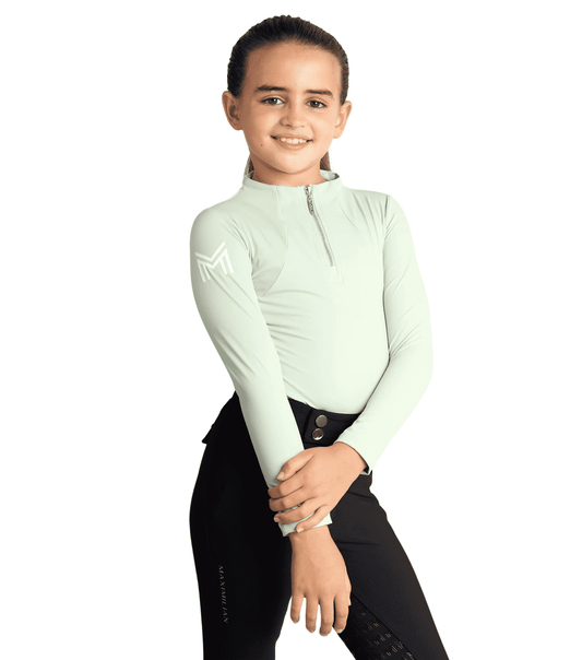 Maximilian Equestrian YR Long Sleeve Base Layer (Sage Green) by Maximilian Equestrian at  Try a Bit