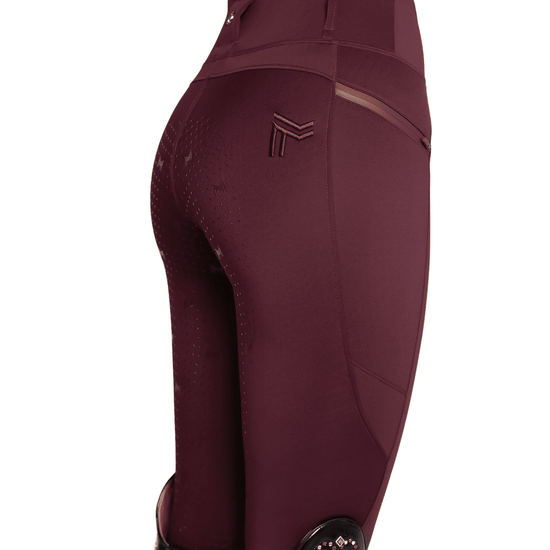 Maximilian Equestrian Studio Riding Leggings Burgundy by Maximilian Equestrian at  Try a Bit