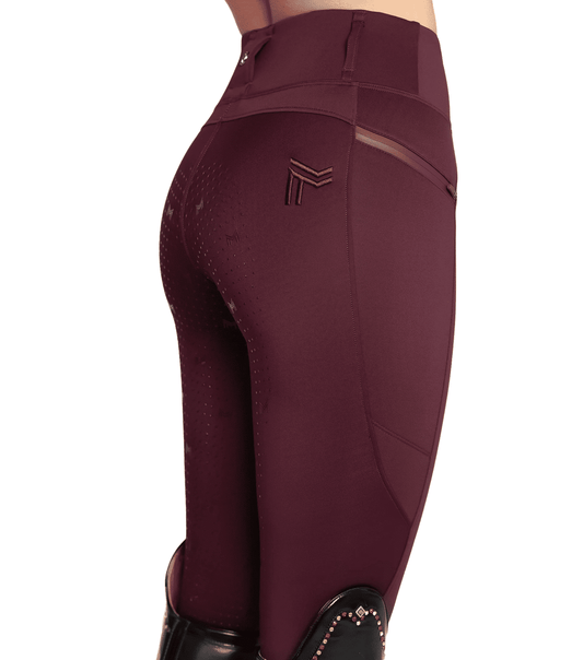 Maximilian Equestrian Studio Riding Leggings Burgundy by Maximilian Equestrian at  Try a Bit