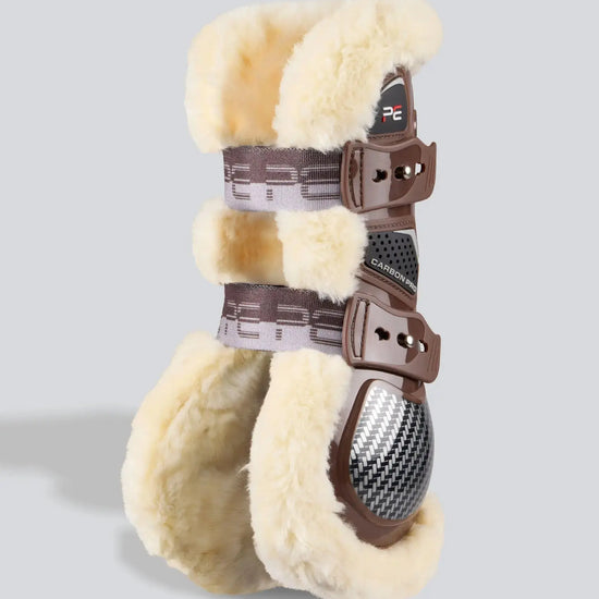 Carbon Pro Techno Wool Tendon Boots Brown by Premier Equine Int. at  Try A Bit